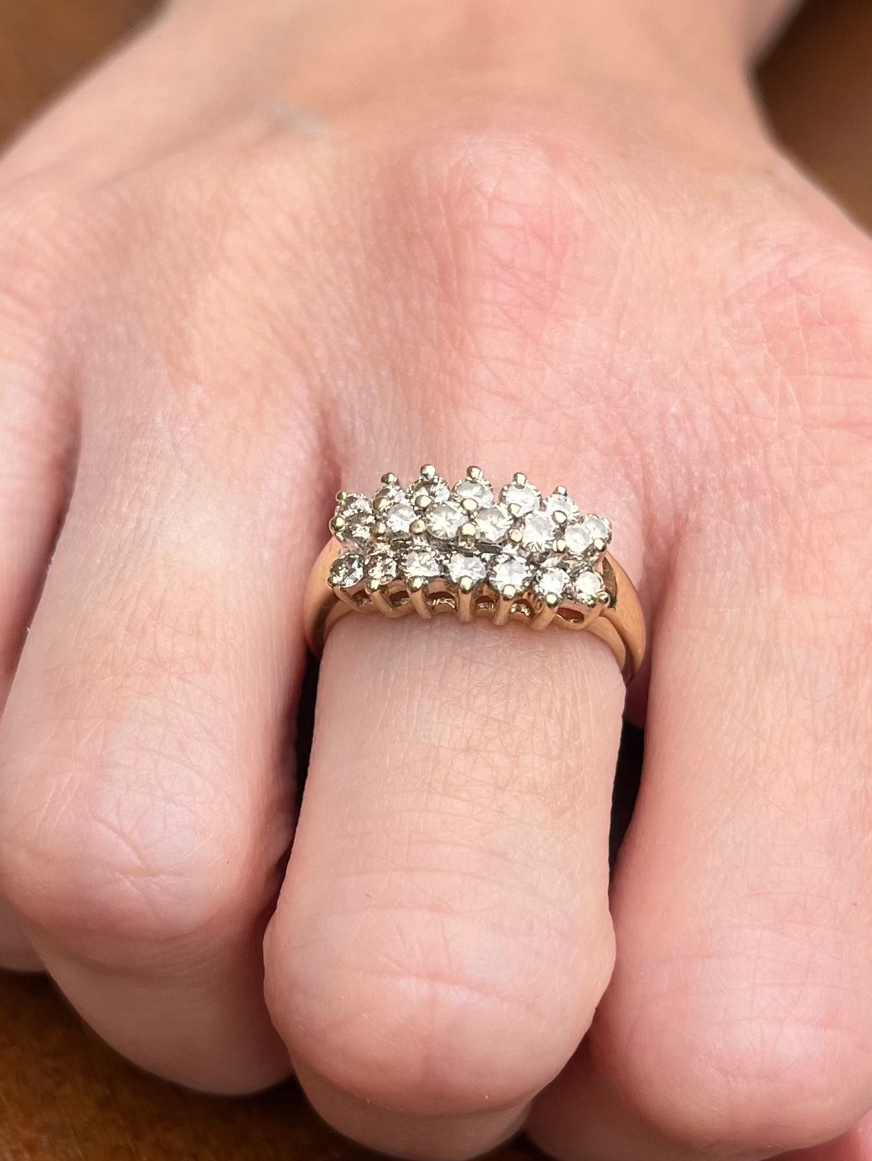 14ct diamond cluster ring.