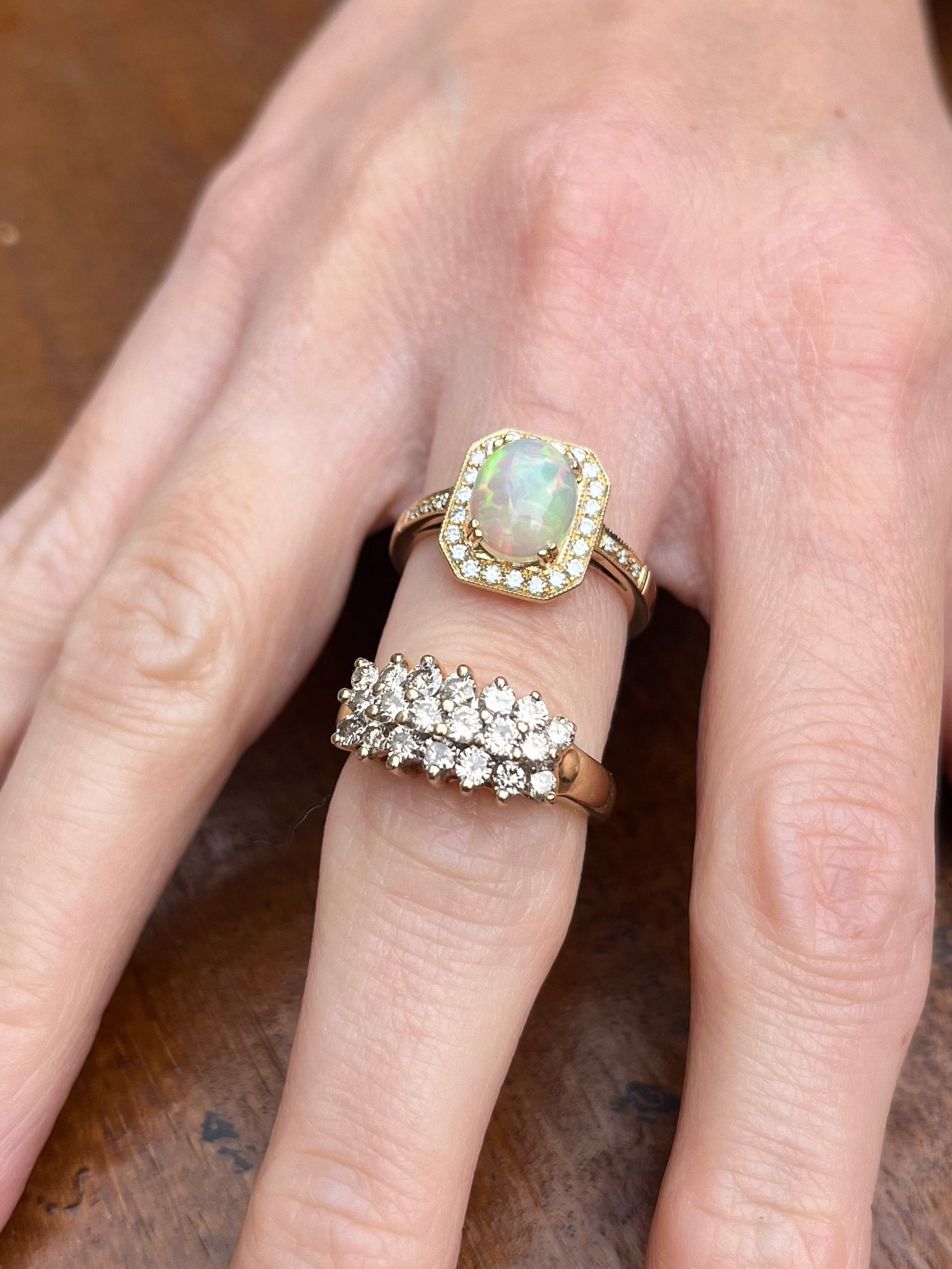 14ct diamond cluster ring.