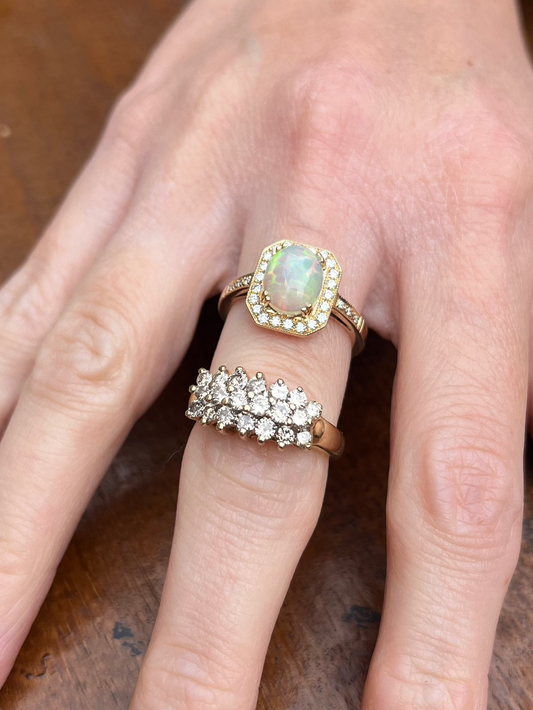 14ct diamond cluster ring.