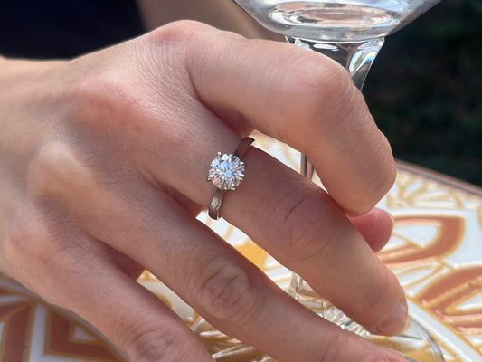 1.5ct diamond platinum ring.