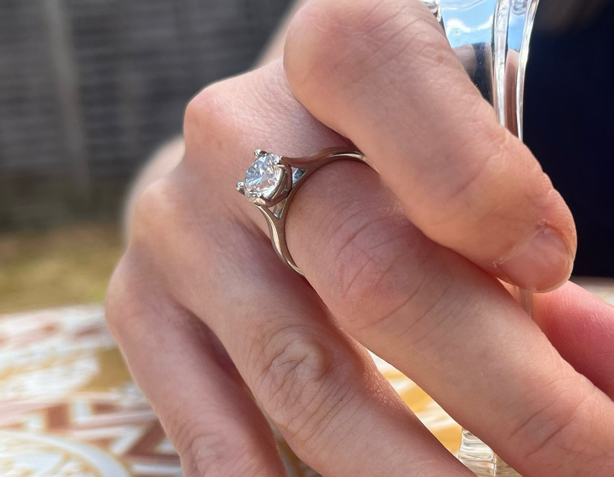 1.5ct diamond platinum ring.