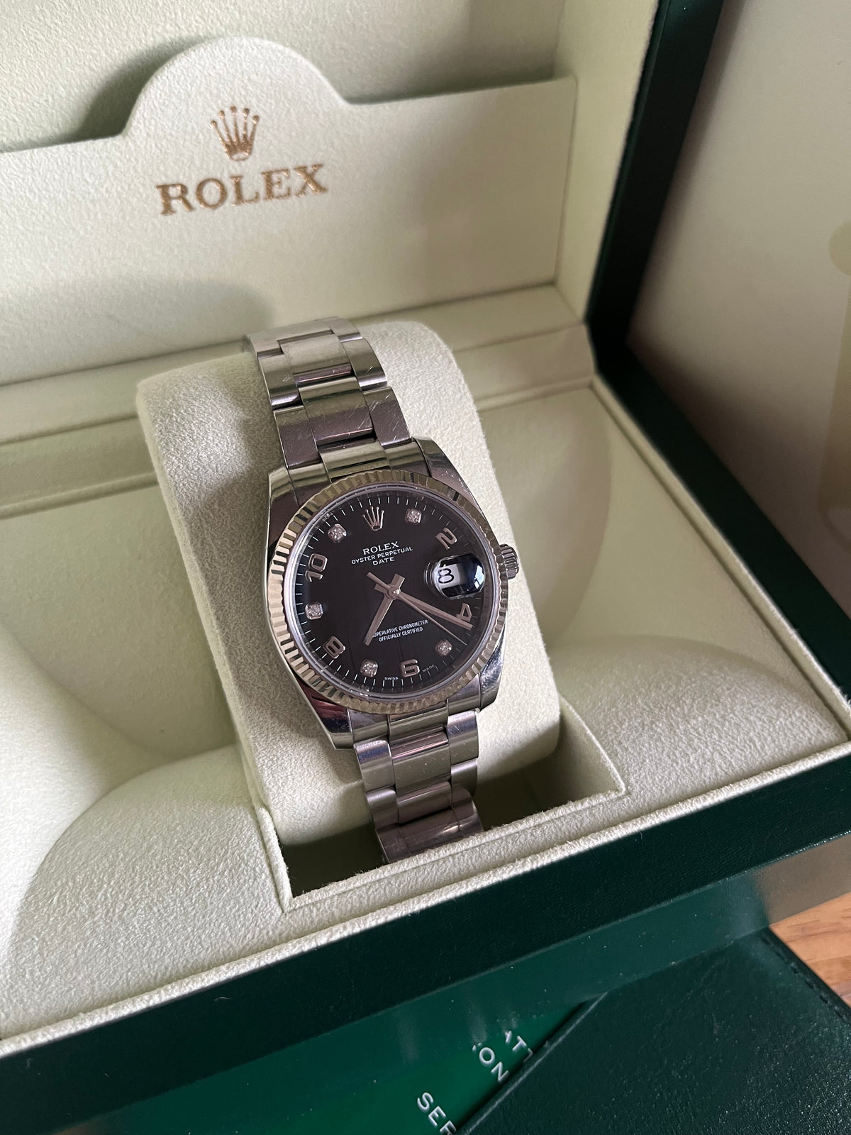 Rolex Date 34mm with box & papers 2014